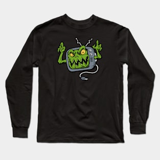 Scary Zombie Television Cartoon Long Sleeve T-Shirt